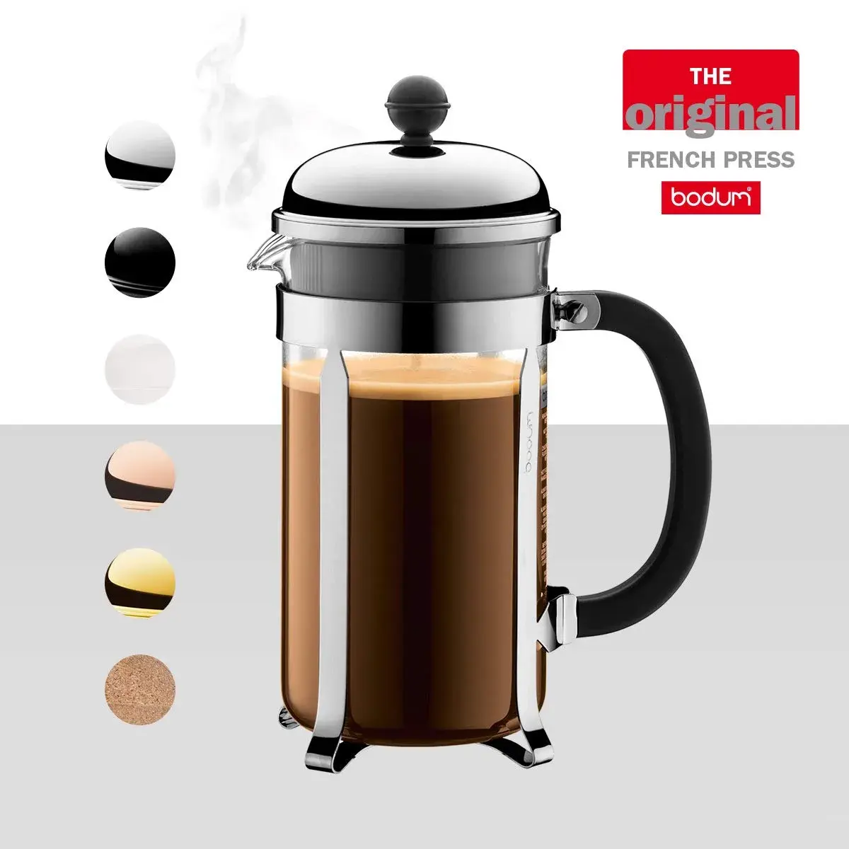 Bodum Chambord French Press Coffee Maker 1L (34oz) | Classic Design, Stainless Steel & Borosilicate Glass - view 2