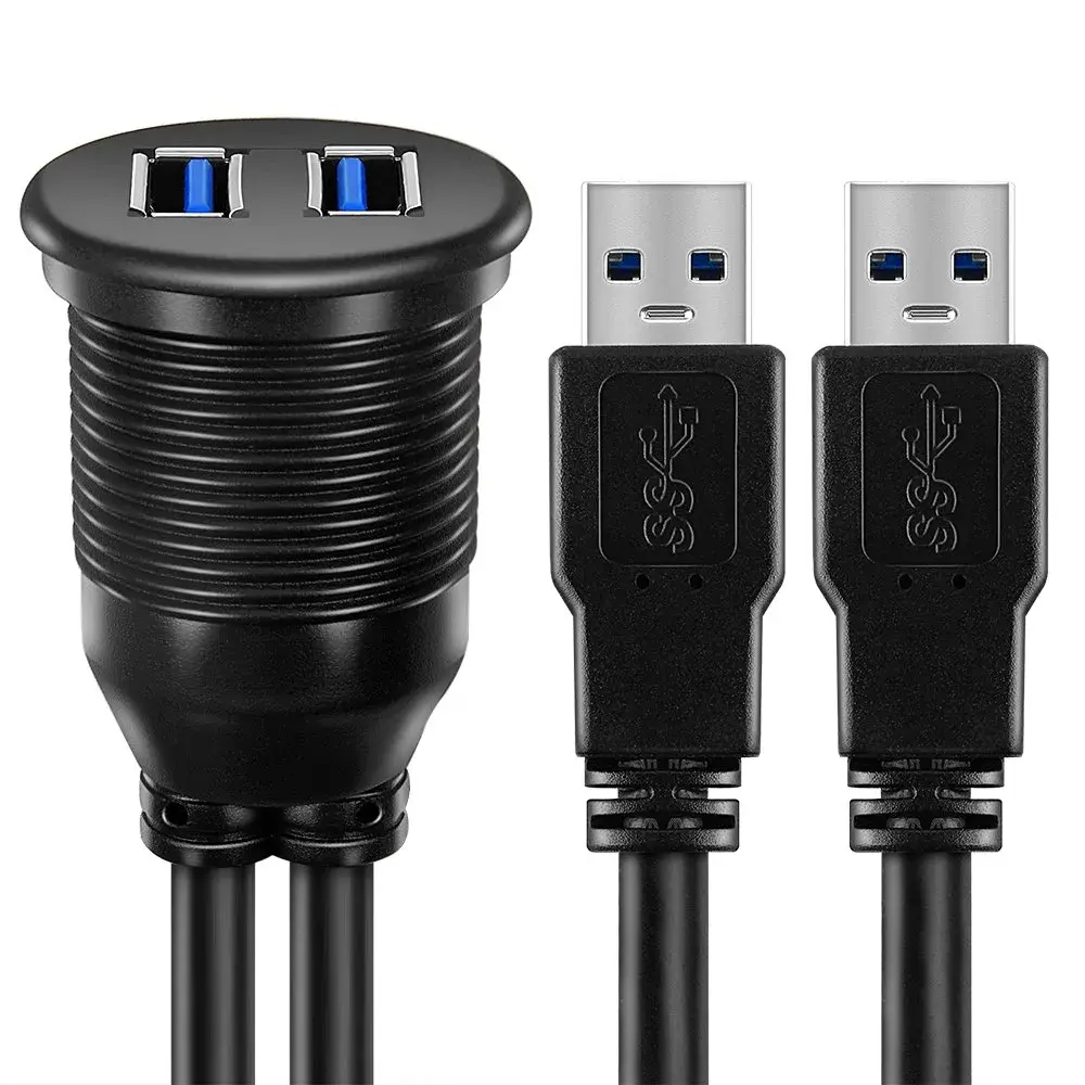 ICESPRING Dual USB 3.0 Flush Mount Extension Cable 0.91m (3 Feet) | High-Speed Data Transfer for Vehicles - view 7