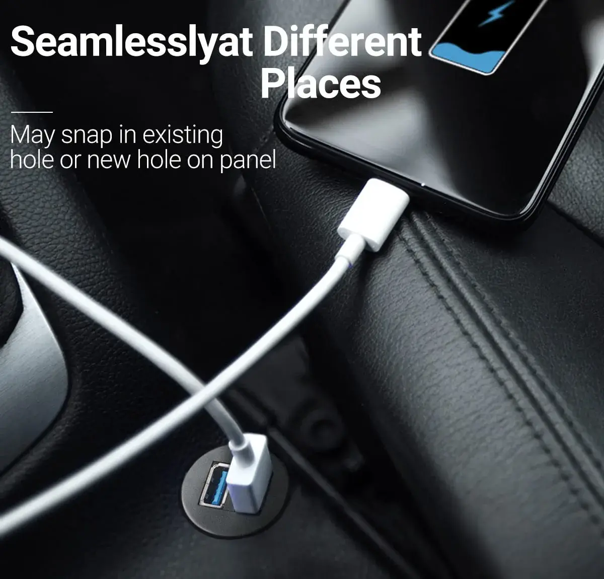 ICESPRING Dual USB 3.0 Flush Mount Extension Cable 0.91m (3 Feet) | High-Speed Data Transfer for Vehicles - view 3