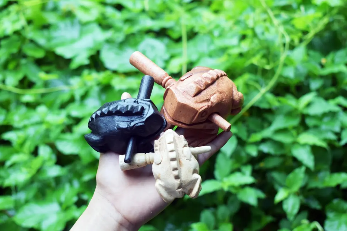 WADSUWAN SHOP Wooden Frog Guiro Set 3 Sizes (4", 3", 2.75") | Authentic World Percussion - view 9