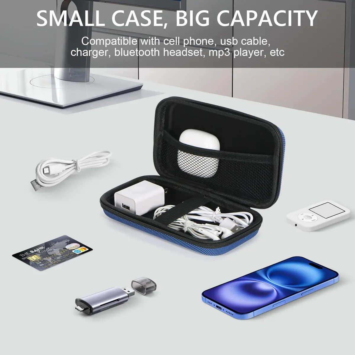 GLCON Small Carrying Bag for GPS Hard Drive | Portable EVA Protection Case with Mesh Pocket - view 3