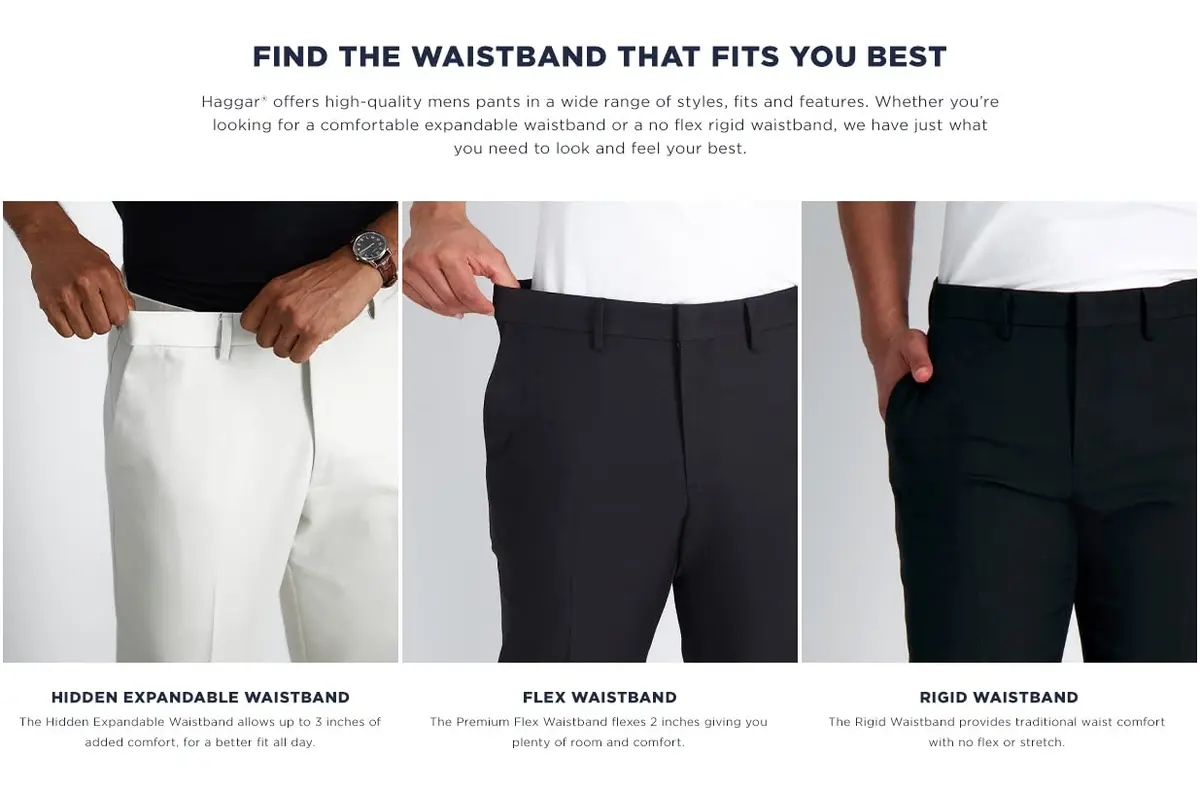 Haggar Men's Sharkskin Superflex Waist Straight Fit Dress Pant, Jet Black, 38W x 32L | All-day Comfort & Style - view 6