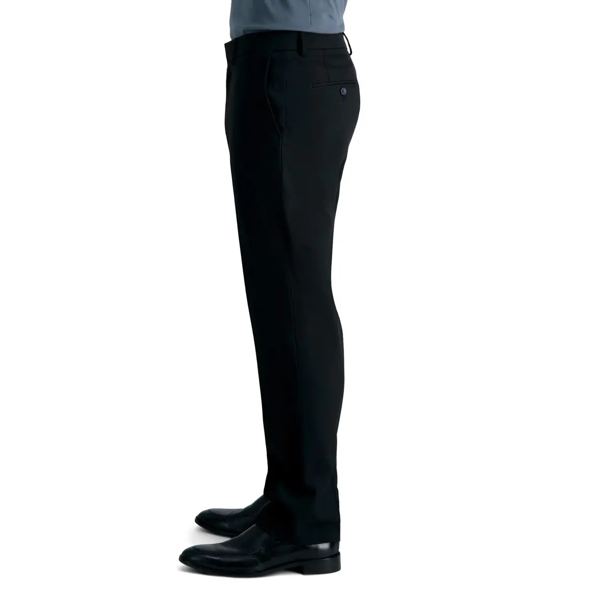 Haggar Men's Sharkskin Superflex Waist Straight Fit Dress Pant, Jet Black, 38W x 32L | All-day Comfort & Style - view 2