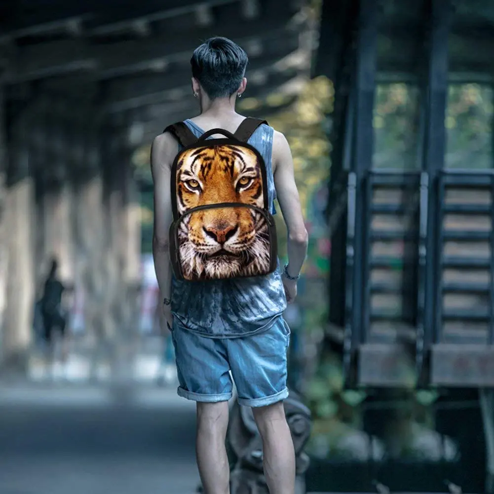 ENDUO DESIGN 17 Inch Tiger Backpack School Bag for Man/Kid/Woman | Water-Resistant, Lightweight & Stylish - view 2