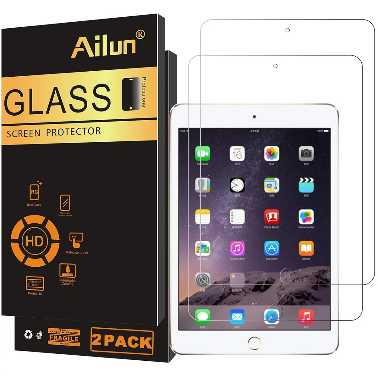 Ailun 2Pack Screen Protector for iPad Mini 1/2/3 | Tempered Glass, High Transparency, Scratch Resistant - main product image