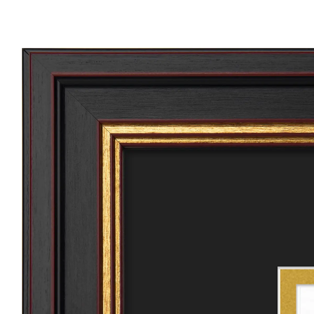 Golden State Art 11x14 Frame Black Over Gold Double Mat for 7x9 Diploma | Real Glass, Wall Mount, Elegant Design - view 6
