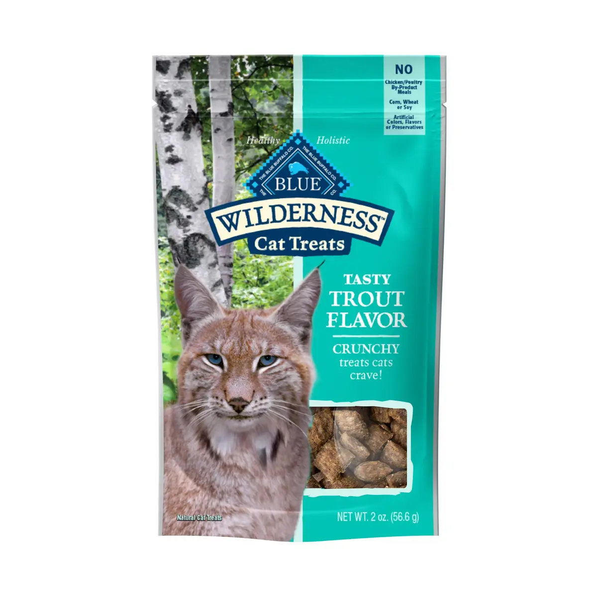 Blue Buffalo Wilderness Tasty Trout Crunchy Cat Treats 2 oz (Pack of 12) | High Protein Grain-Free Cat Snacks - main product image