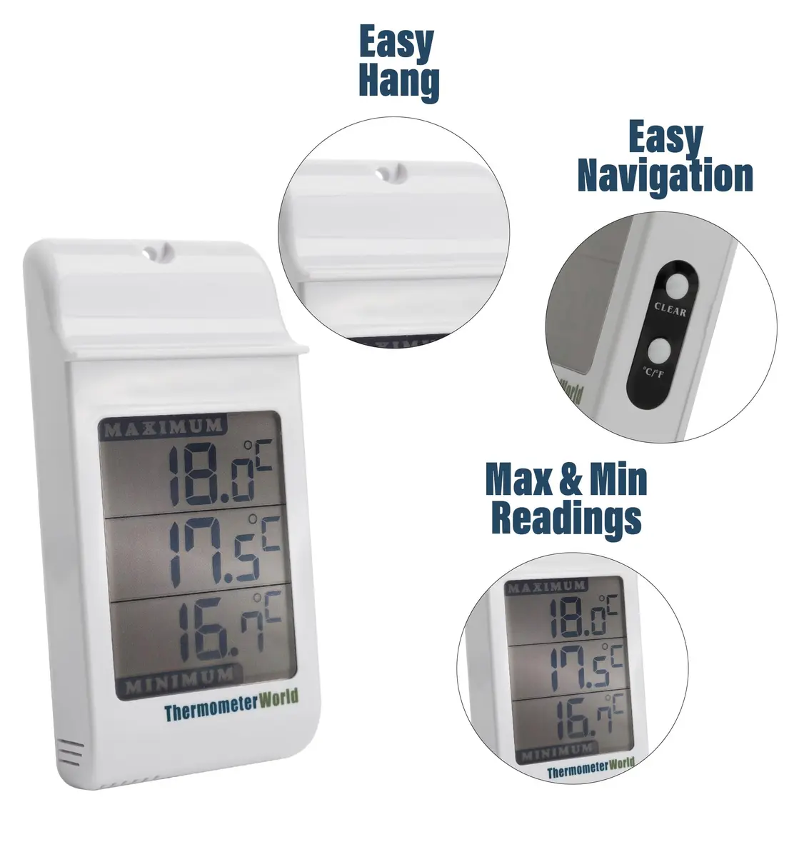 Thermometer World Digital Max Min Greenhouse Thermometer 180mm (7.1in) | Monitors Max & Min Temps for Gardens & Greenhouses - view 4