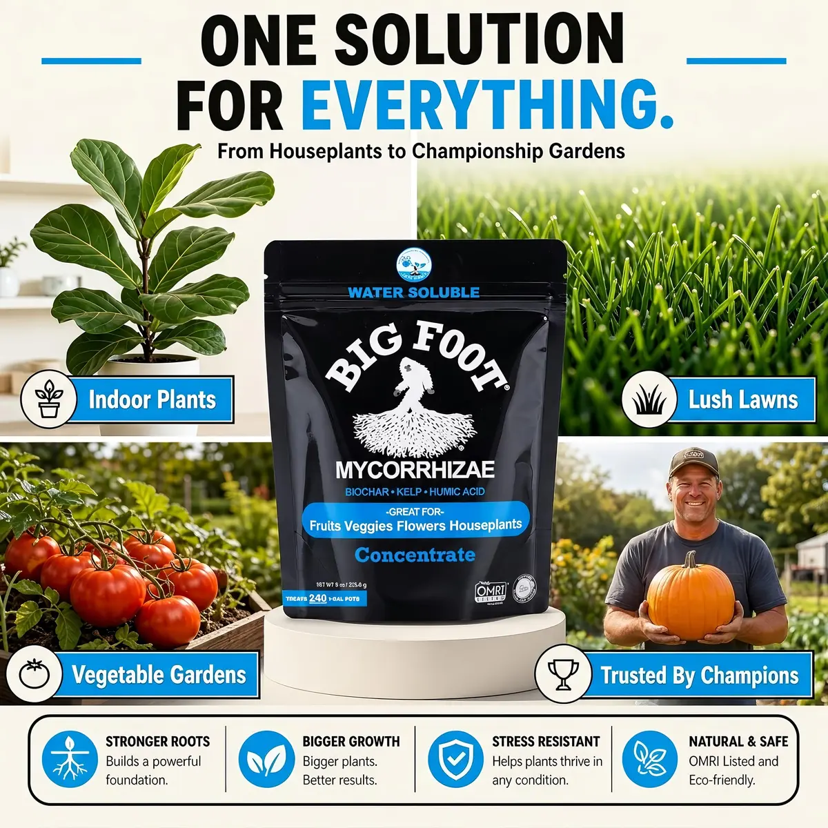 Big Foot Water Soluble Mycorrhizal Inoculant - Mycorrhizae Powder 4 oz | Organic Plant Growth Booster - view 6