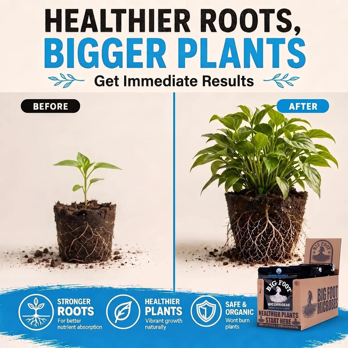 Big Foot Water Soluble Mycorrhizal Inoculant - Mycorrhizae Powder 4 oz | Organic Plant Growth Booster - view 2