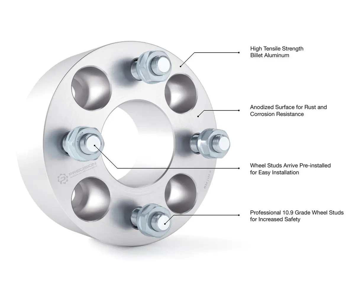 RockTrix 2 inch (50mm) Wheel Spacers Set of 2 | 4x101.6mm Bolt Pattern, 61.25mm Hub Bore, 1/2"x20 Studs - view 6