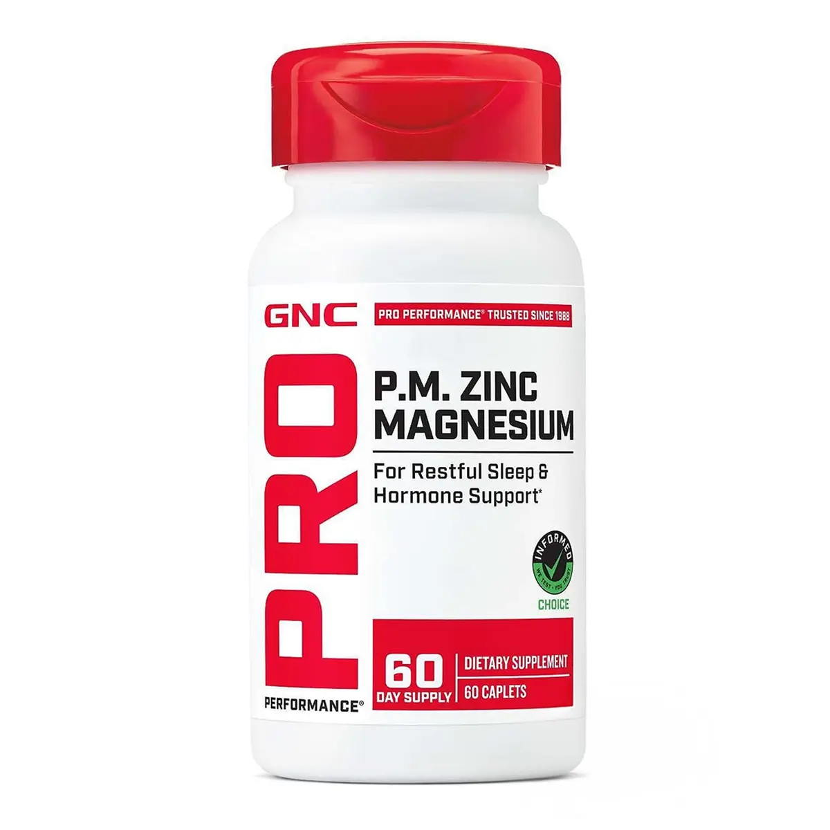 GNC Pro Performance Zinc Magnesium Tablets | 60 Count (180g) | Supports Sleep & Hormone Levels - main product image