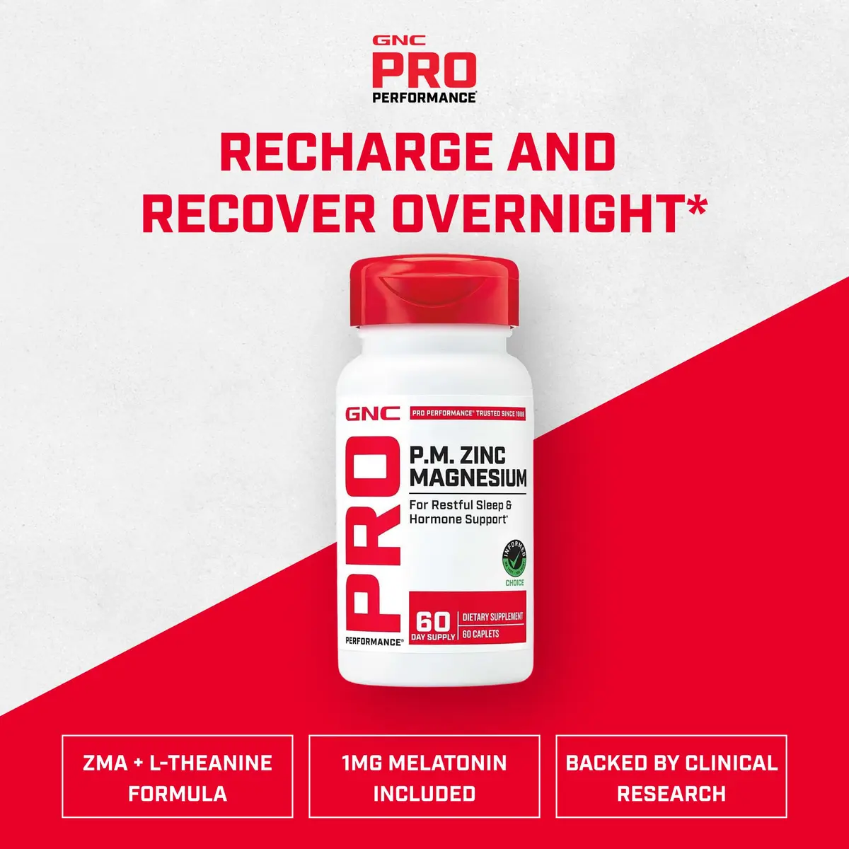 GNC Pro Performance Zinc Magnesium Tablets | 60 Count (180g) | Supports Sleep & Hormone Levels - view 2