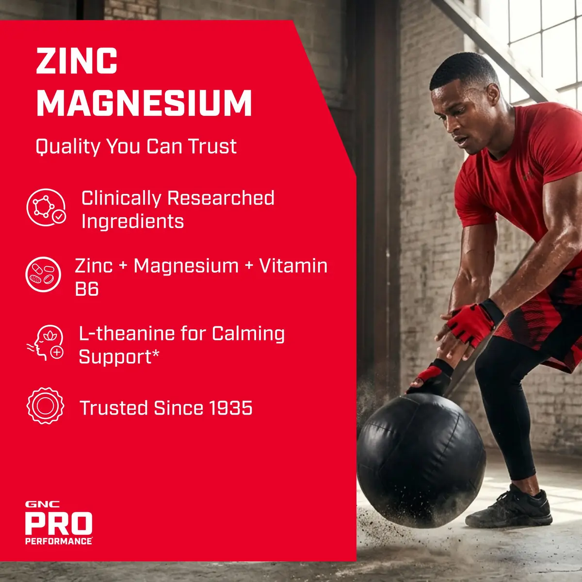 GNC Pro Performance Zinc Magnesium Tablets | 60 Count (180g) | Supports Sleep & Hormone Levels - view 3