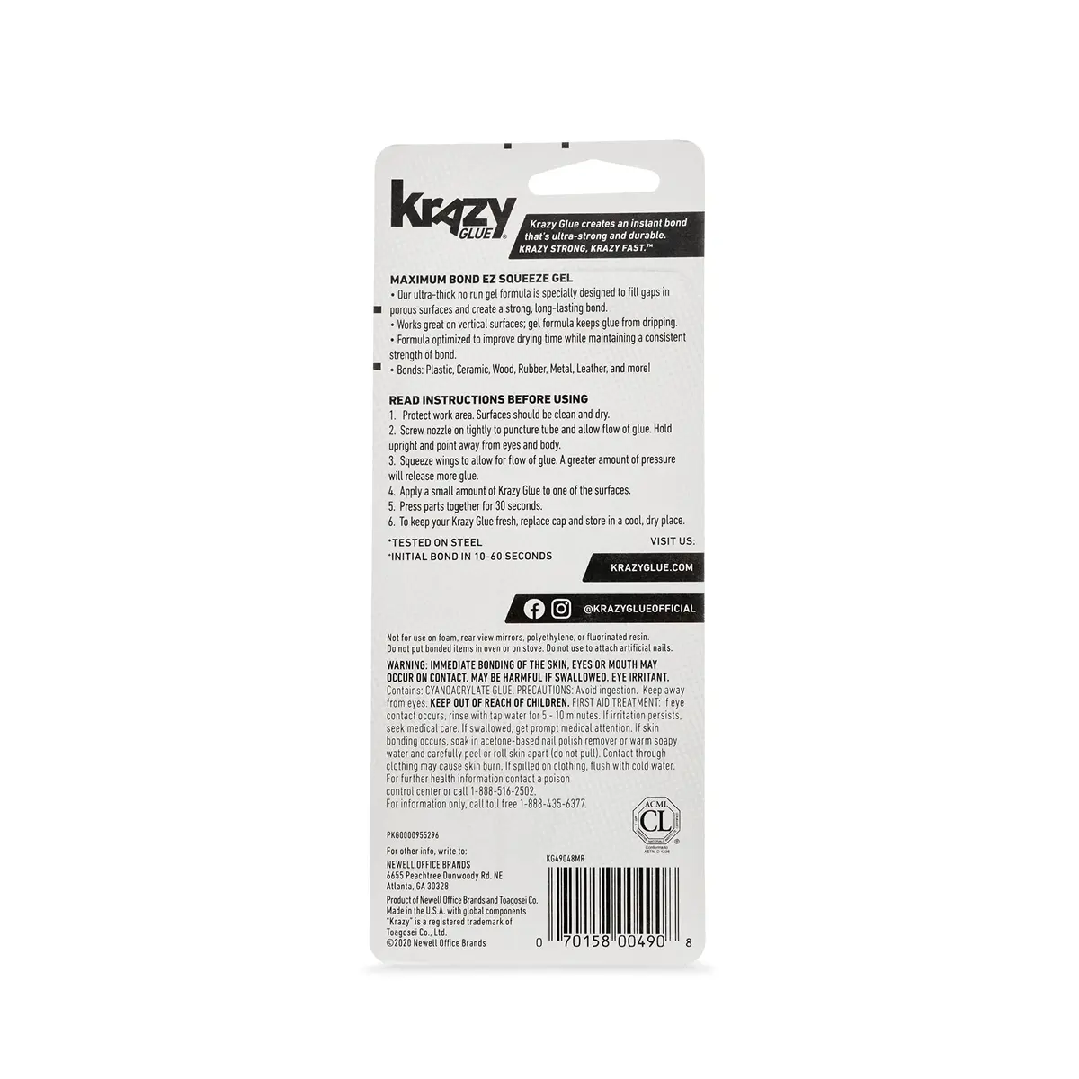 Krazy Glue Max Bond Gel EZ Squeeze 4 g (0.14 Oz) | Extra-Strong Superglue for Multiple Surfaces - view 4