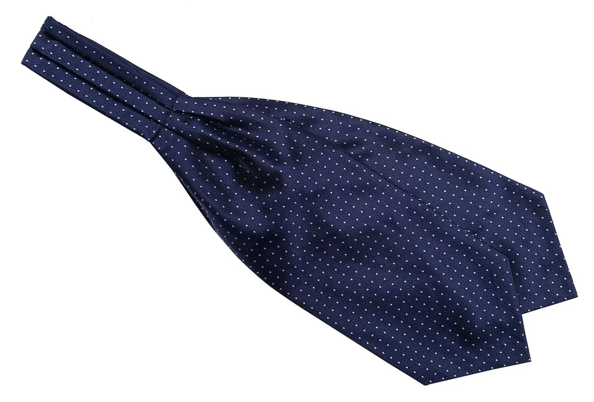 Secdtie Ascot Tie Blue Paisley Floral Silk 117cm | Elegant Formal & Casual Accessory - main product image
