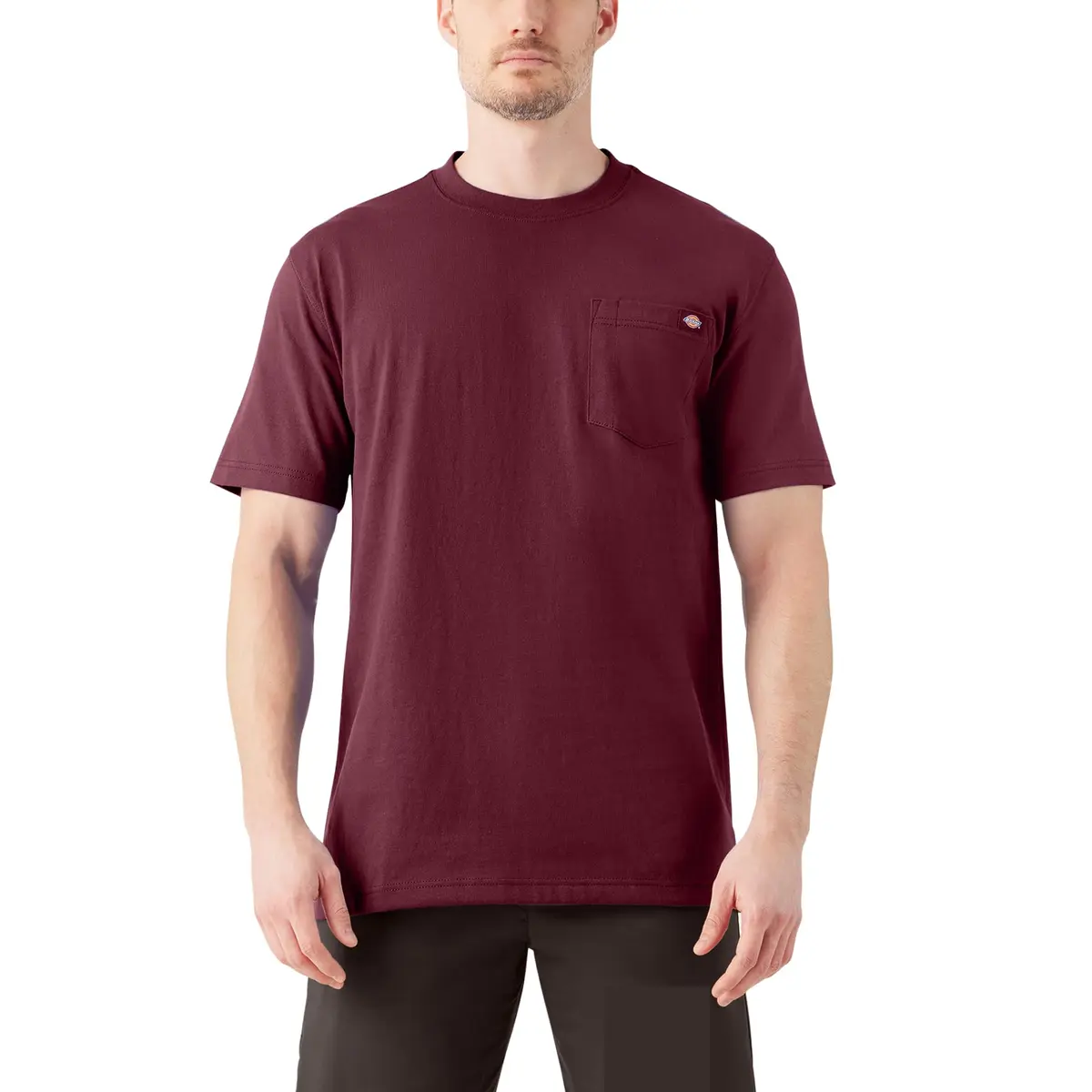 Dickies Heavyweight Crew Neck Short Sleeve Tee in Burgundy, XX-Large | Durable Cotton Comfort for Men - main product image