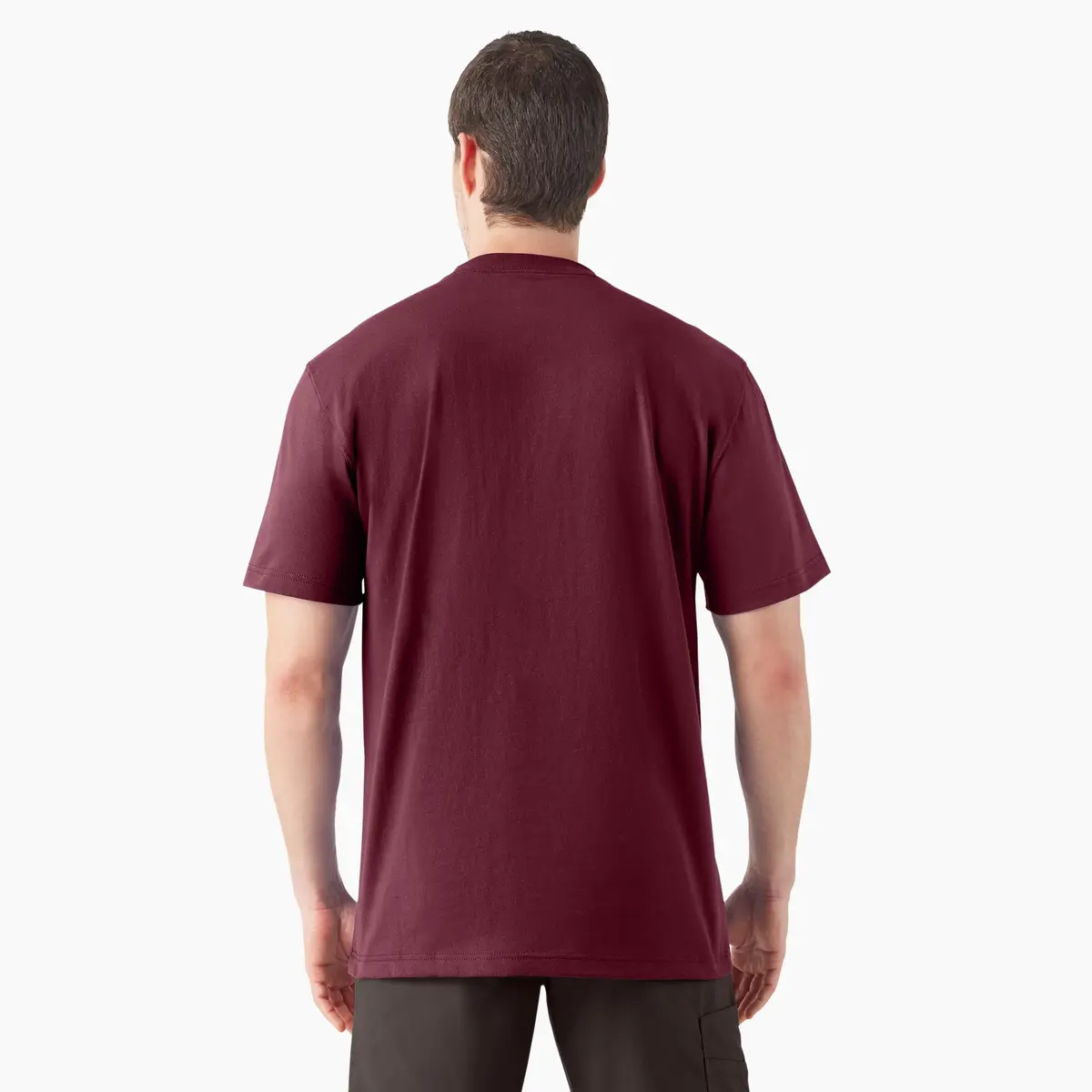Dickies Heavyweight Crew Neck Short Sleeve Tee in Burgundy, XX-Large | Durable Cotton Comfort for Men - view 2