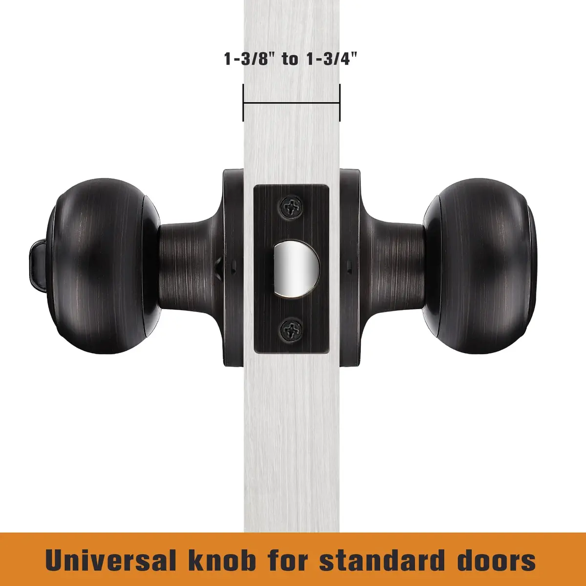 Probrico Oil Rubbed Bronze Door Knobs Privacy Lock for Bathroom Bedroom | ANSI Grade 3, 200K+ Cycles, 5 Pack - view 9