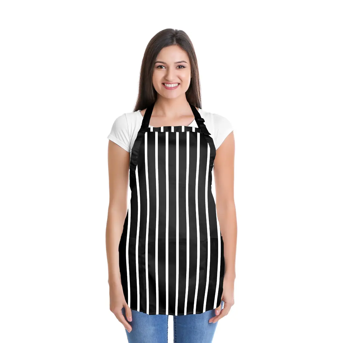 DALIX Apron Commercial Restaurant Bib 22" x 30" | Poly Cotton Kitchen Apron with 2 Pockets - view 2