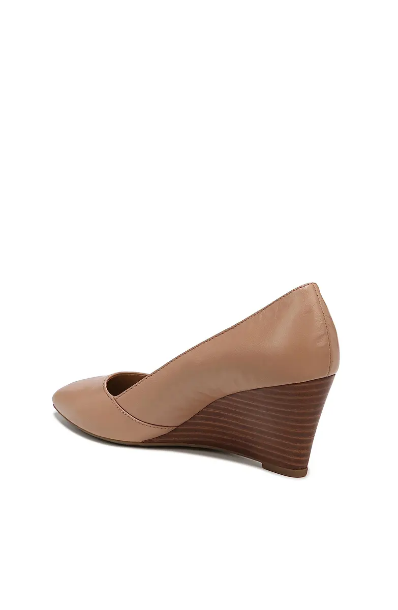 Franco Sarto Women's Frankie Pump, Cool Taupe Leather, 7 M | 2.5 inch wedge heel, slip-on style, eco-friendly lining - view 6