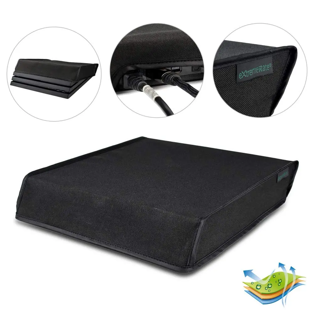 eXtremeRate Black Horizontal Dust Cover for PS4 Pro Console | Waterproof & Dustproof Sleeve (Für ps4 Pro) - main product image