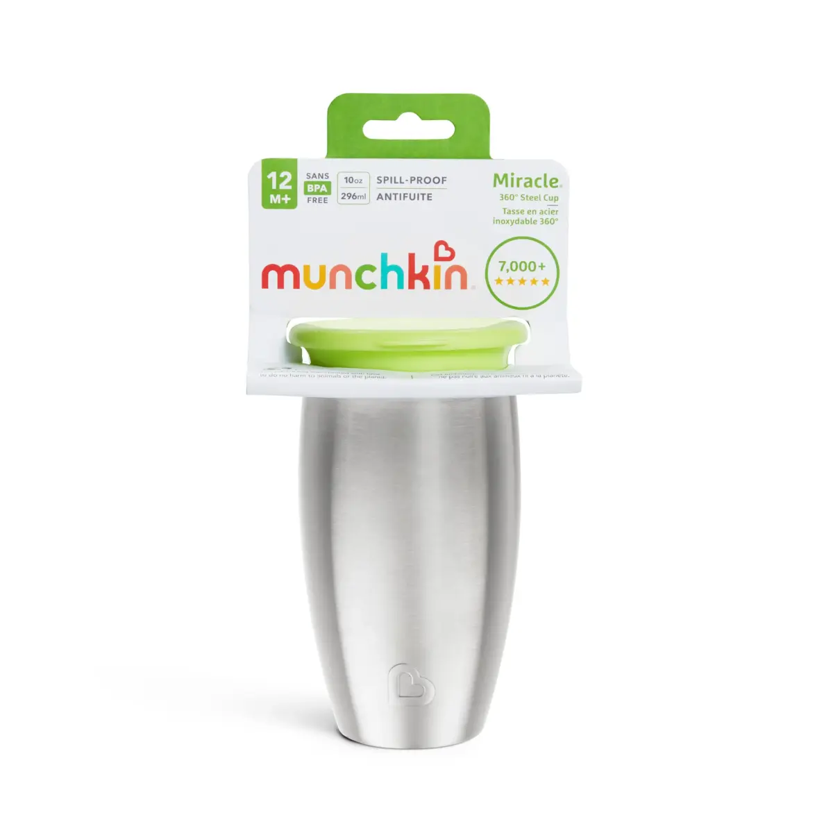 Munchkin Stainless Steel Miracle 360 Sippy Cup 295ml (10 Ounce) | Spill-Proof Toddler Cup for Ages 1+ - view 6
