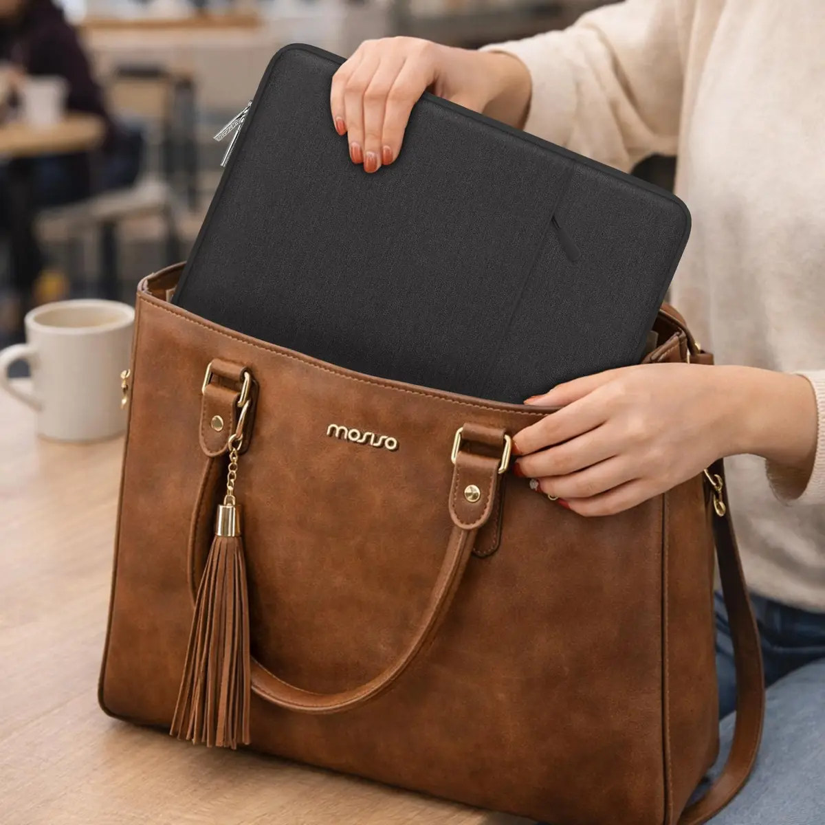 MOSISO Laptop Case 15 inch | Slim, Water-Resistant Sleeve with Pocket & Shock Absorption - view 6