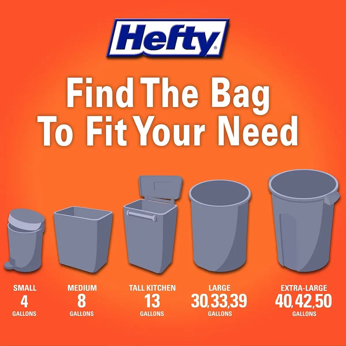 Hefty Small Trash Bags, Flap Tie, Lavender & Sweet Vanilla Scent, 4 Gallon, 26 Count | Odor Neutralizing Kitchen Bags - view 8