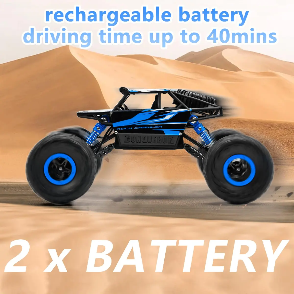 Cheerwing Rock Crawler 1:18 Scale 4WD Remote Control Car 270mm x 160mm x 130mm | Off-Road RC Monster Truck with 2 Batteries - view 2