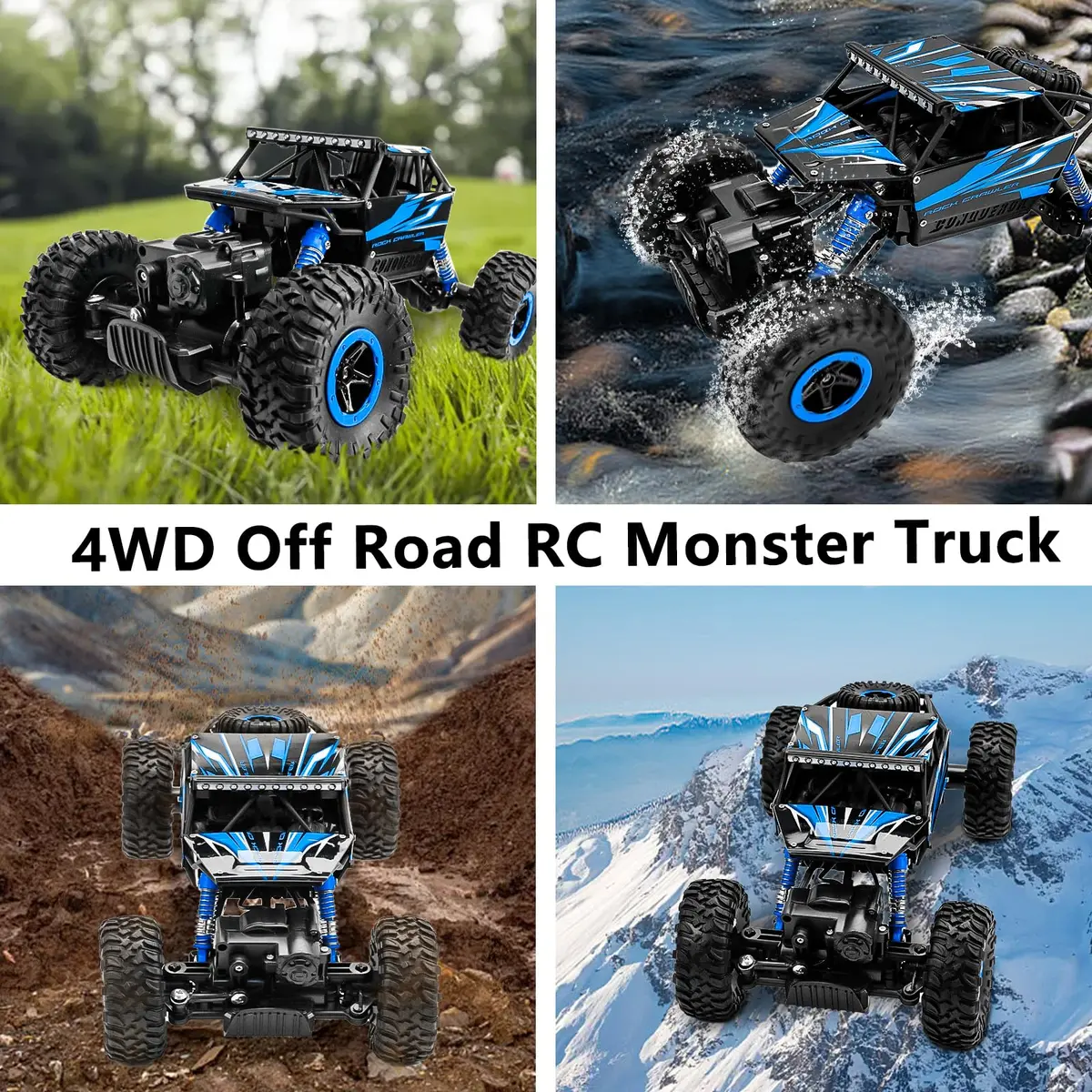 Cheerwing Rock Crawler 1:18 Scale 4WD Remote Control Car 270mm x 160mm x 130mm | Off-Road RC Monster Truck with 2 Batteries - view 4