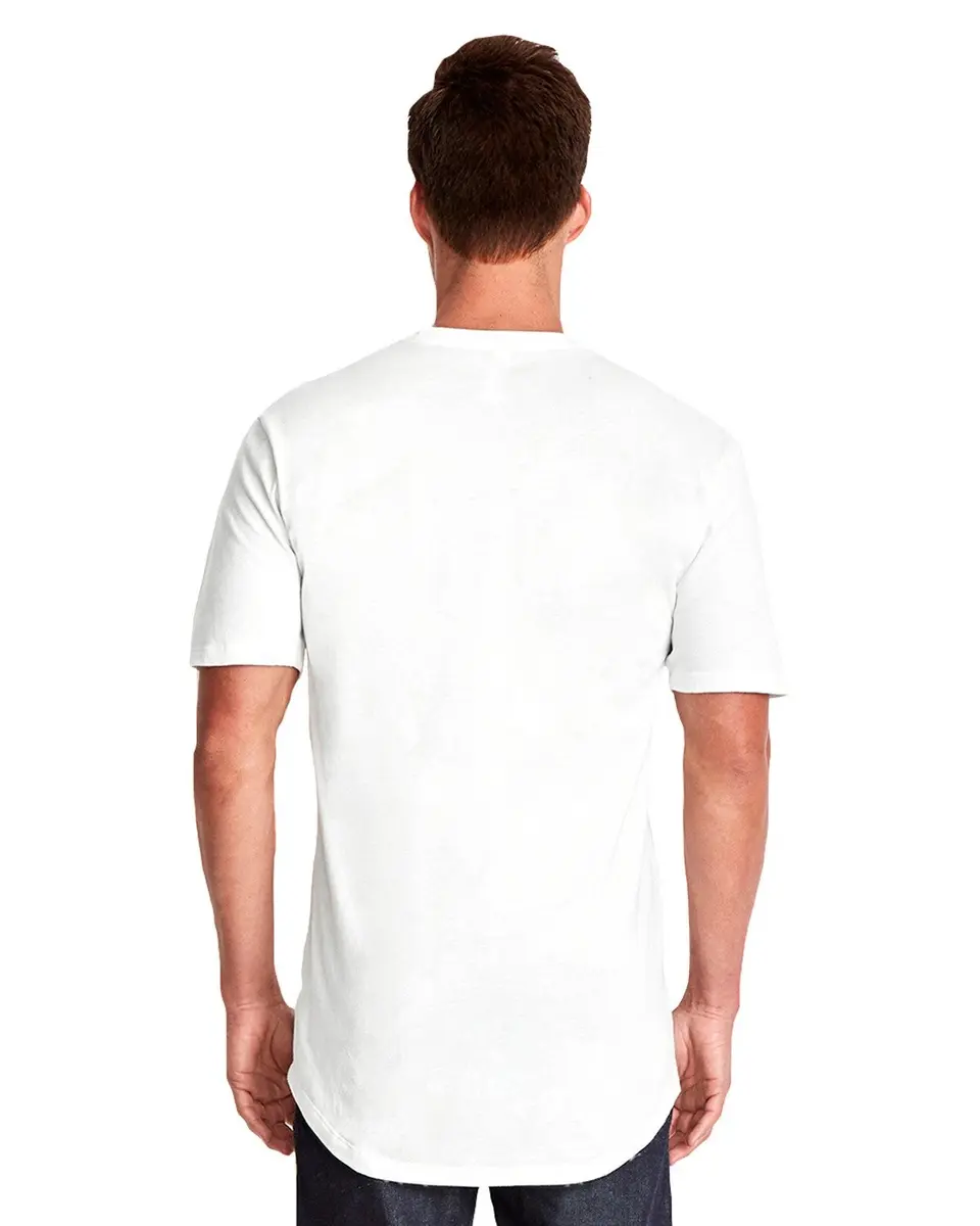 The Next Level Men's Cotton Long Body Crew M WHITE | Classic Casual Fit, 100% Cotton, Short Sleeve, Heather Grey 90/10, Curved Hem - main product image