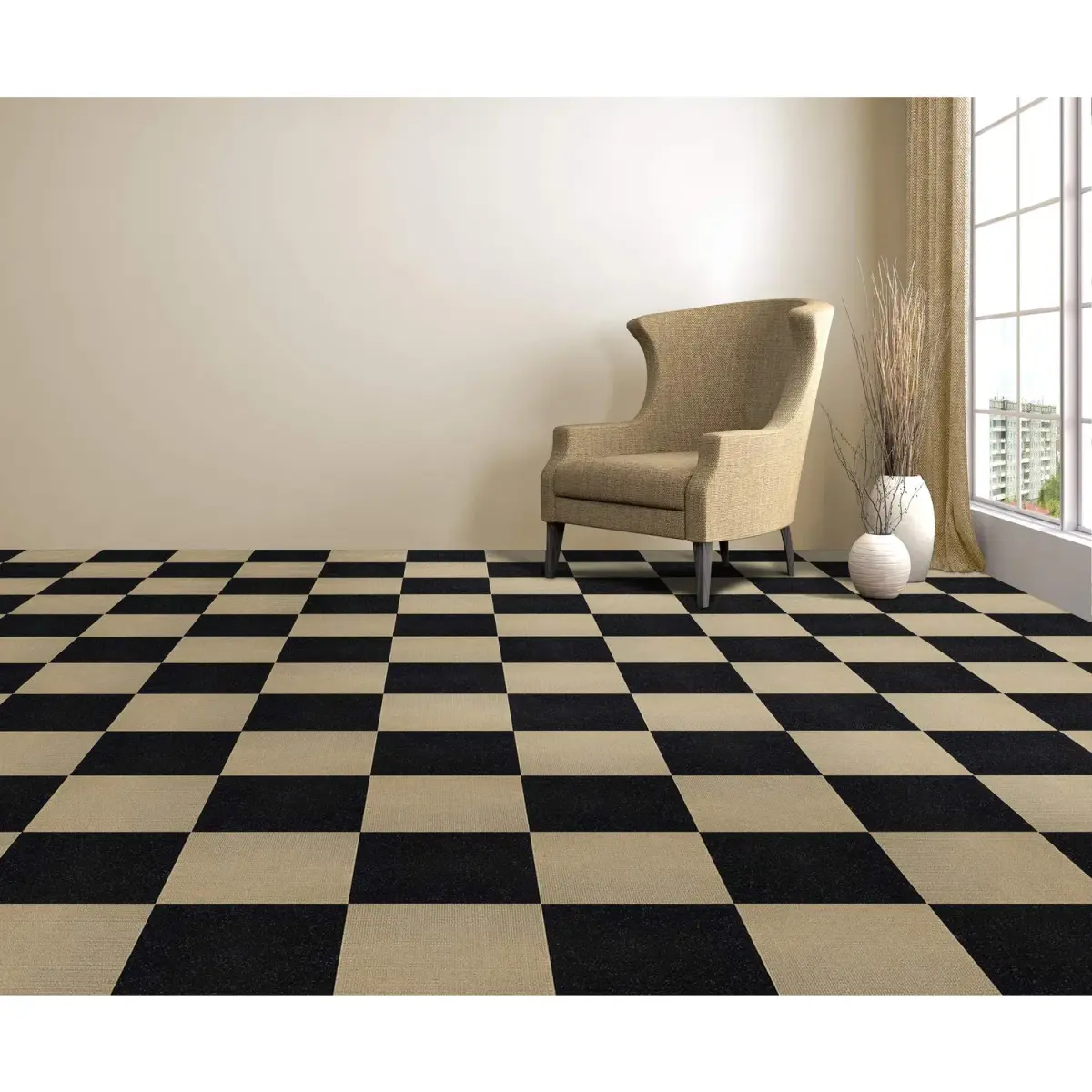 Achim Nexus Burgundy Self Adhesive Carpet Tiles 30.48cm x 30.48cm (12"x12") | Easy Peel & Stick Installation for Home & Office - view 5