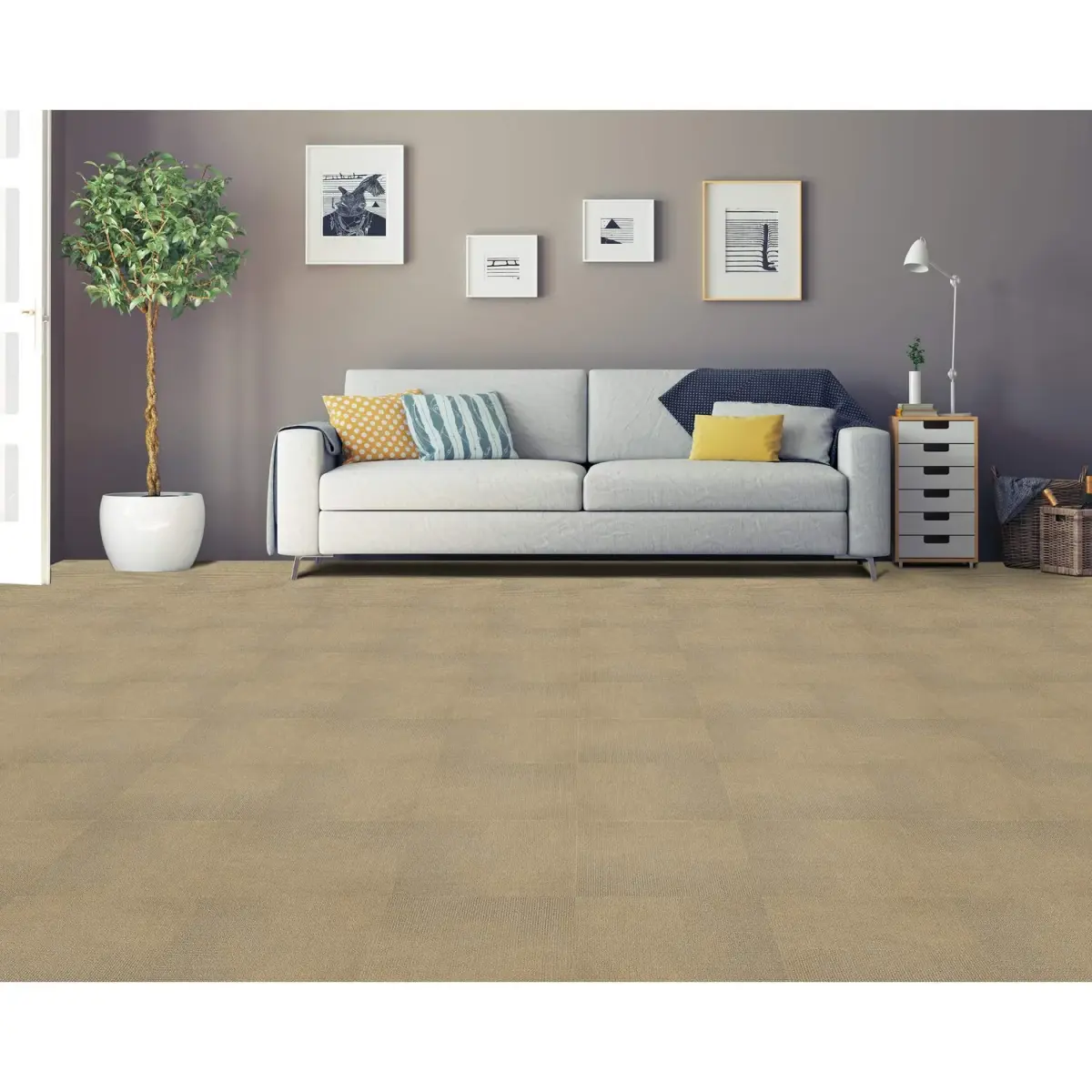 Achim Nexus Burgundy Self Adhesive Carpet Tiles 30.48cm x 30.48cm (12"x12") | Easy Peel & Stick Installation for Home & Office - view 2