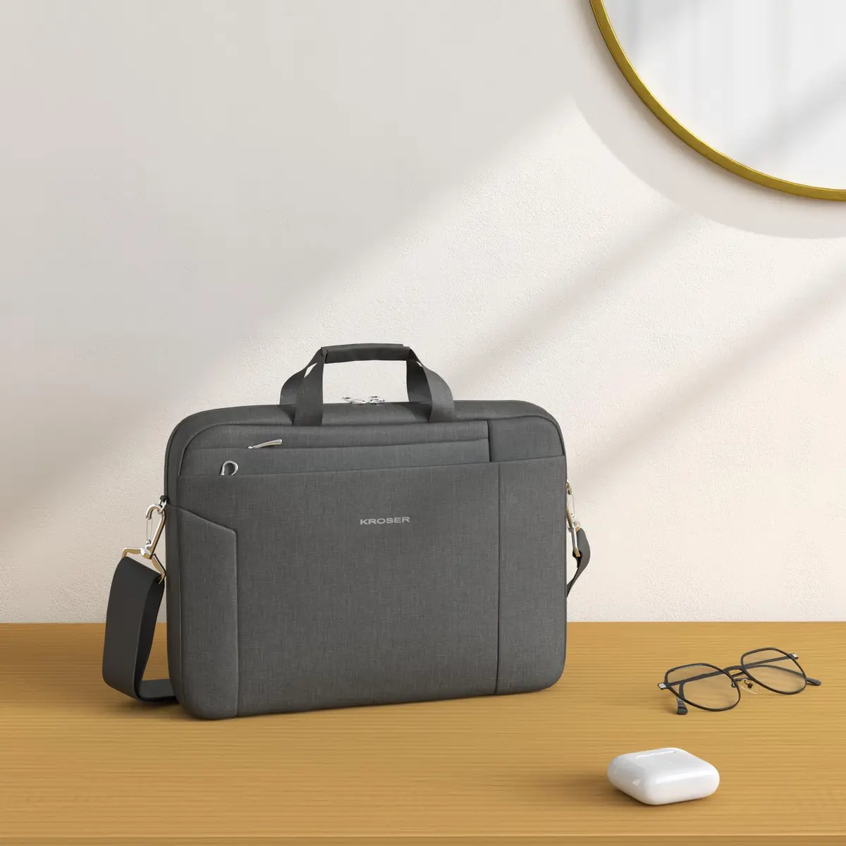 KROSER 15.6 Inch Laptop Briefcase | Waterproof, TSA Friendly, Lightweight & Stylish - view 2