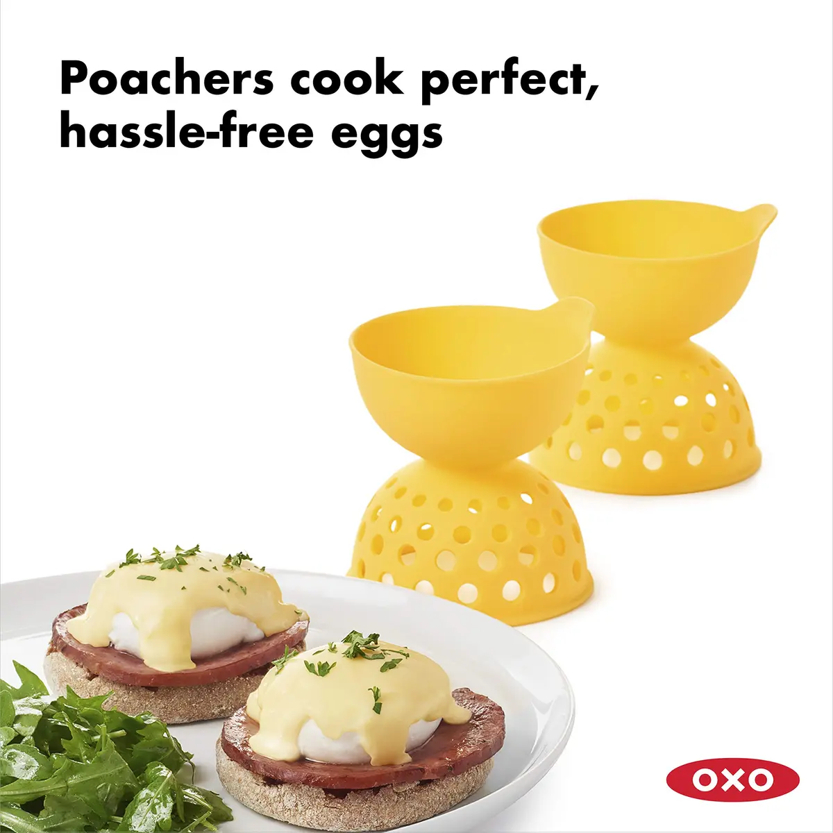 OXO Good Grips 2 Piece Silicone Egg Poaching Set | Perfect Poached Eggs Made Easy - view 3