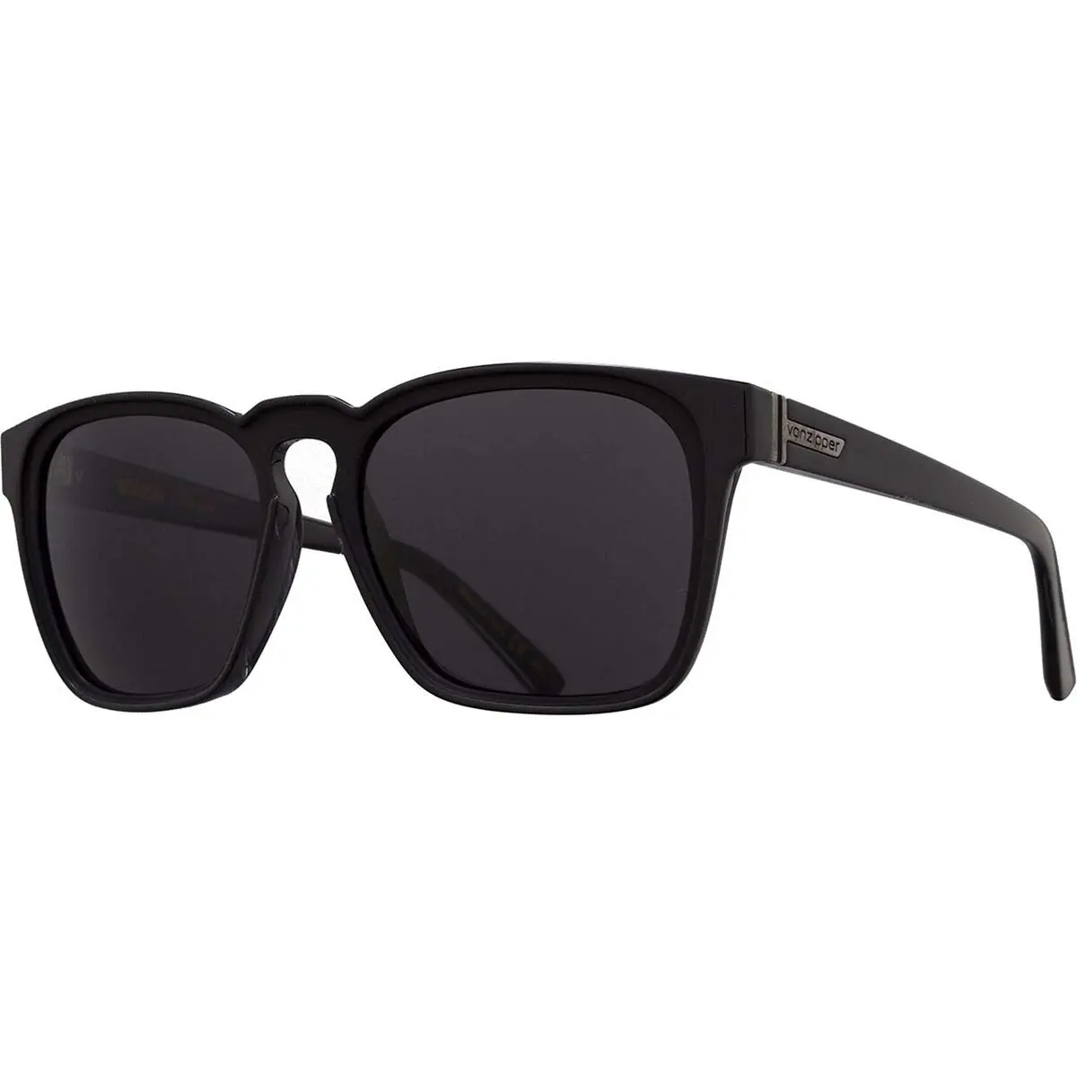 VonZipper Levee Sunglasses Black Gloss Frame / Wildlife Vintage Grey Polarized Lenses | Impact-Resistant Italy-Made - main product image