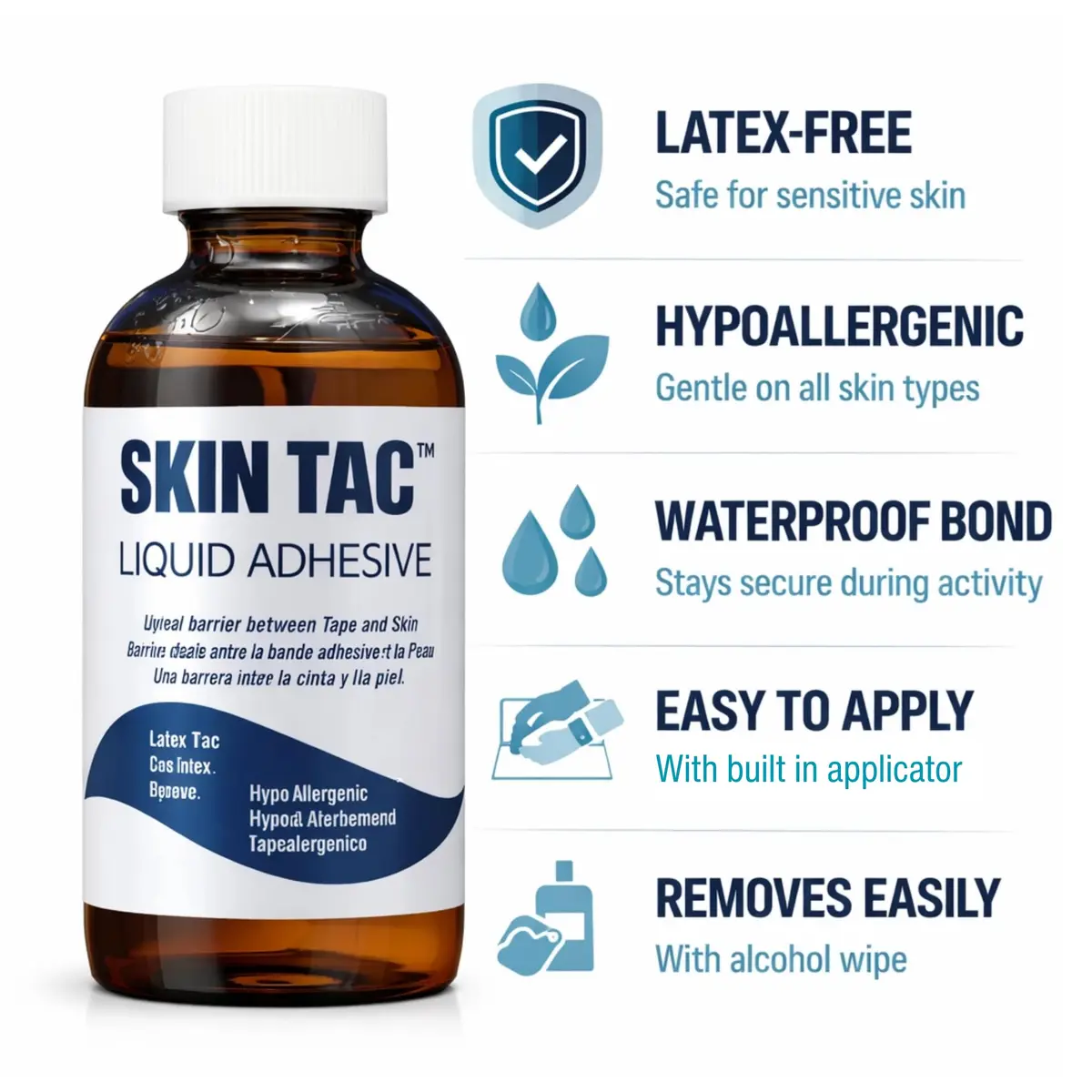 Torbot Skin Tac Liquid Adhesive 4 oz (118 ml) | Hypo-allergenic Barrier for Secure Adhesion - view 2