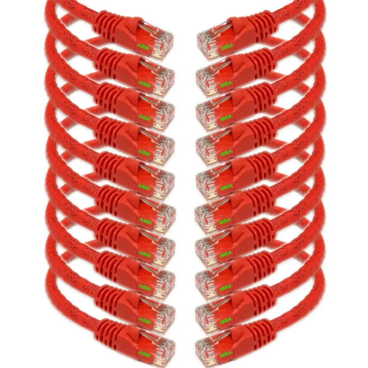 iMBAPrice Cat6 Ethernet Patch Cable 6 Inch Red 10-Pack | 10Gbps 550MHz Pure Copper - main product image