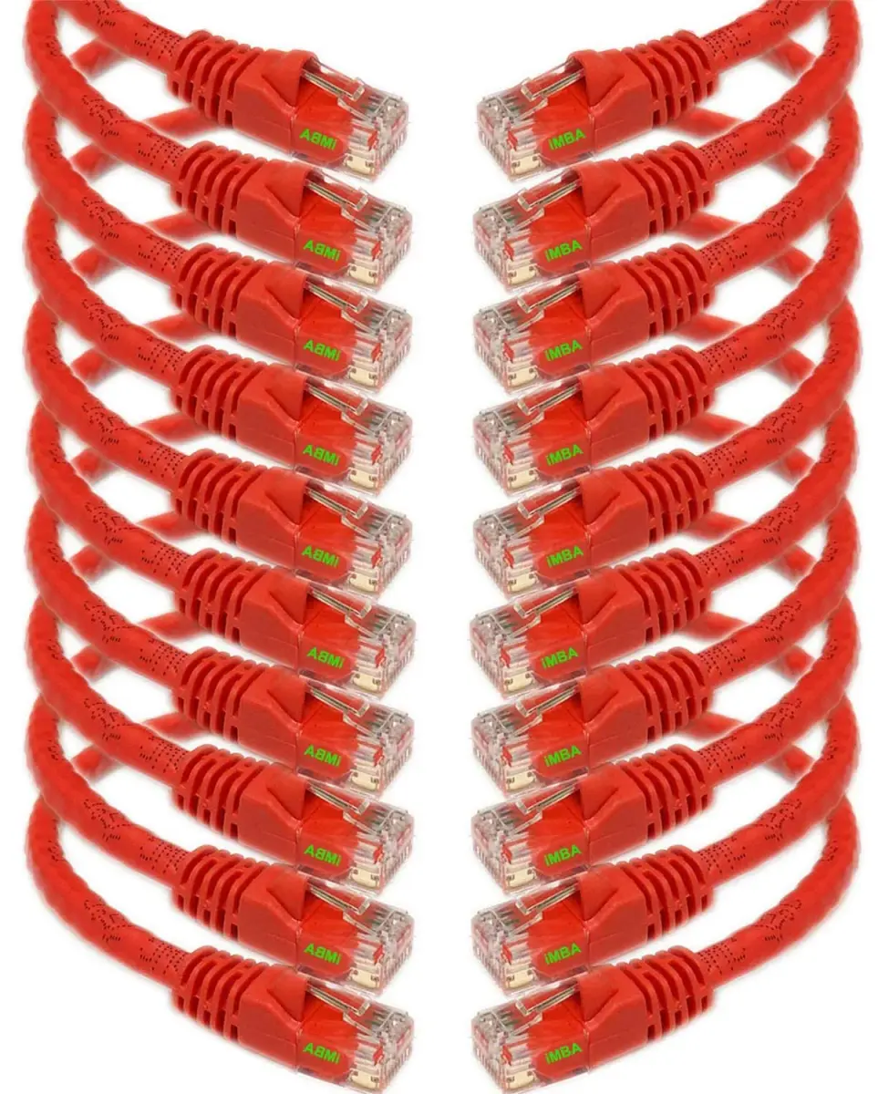 iMBAPrice Cat6 Ethernet Patch Cable 6 Inch Red 10-Pack | 10Gbps 550MHz Pure Copper - main product image