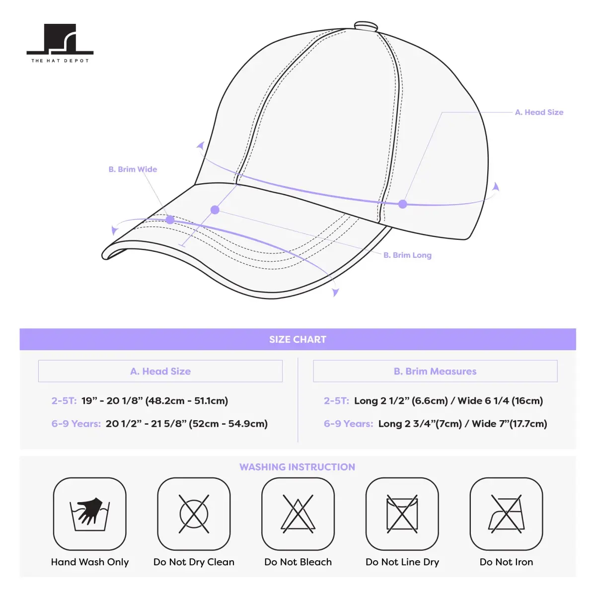 The Hat Depot Kids Washed Low Profile Cotton Baseball Cap | White, 2-5 Years - view 7