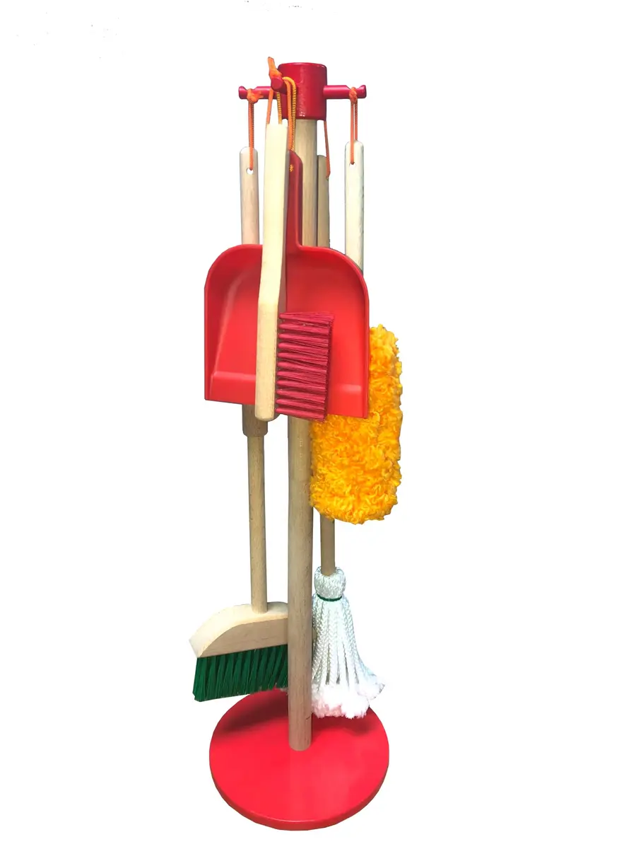 G & F Products Kids Wooden Cleaning Set 6 Pieces | Pretend-Play Housekeeping Toy for Toddlers & Kids, Multicolor - main product image