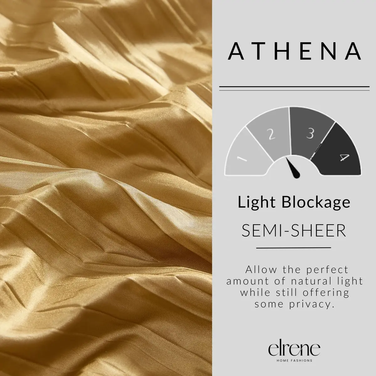 Threadmade Athena Faux Silk Window Curtain and Scarf Set, Gold - 52" W x 95" L | Elegant Drapery for Home - view 5