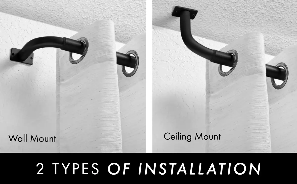 MERIVILLE 1-Inch Diameter Wrap Around Blackout Curtain Rod, 28-48 Inch | Energy Saving & Durable Metal Design - view 5