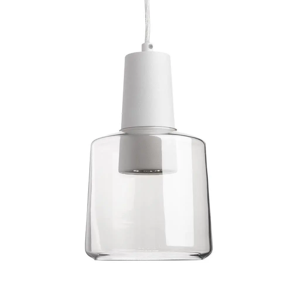 Kuzco Samson 6in 1-Light Pendant Clear Frosted Acrylic | Modern Retro Ceiling Light with Adjustable Suspension - main product image
