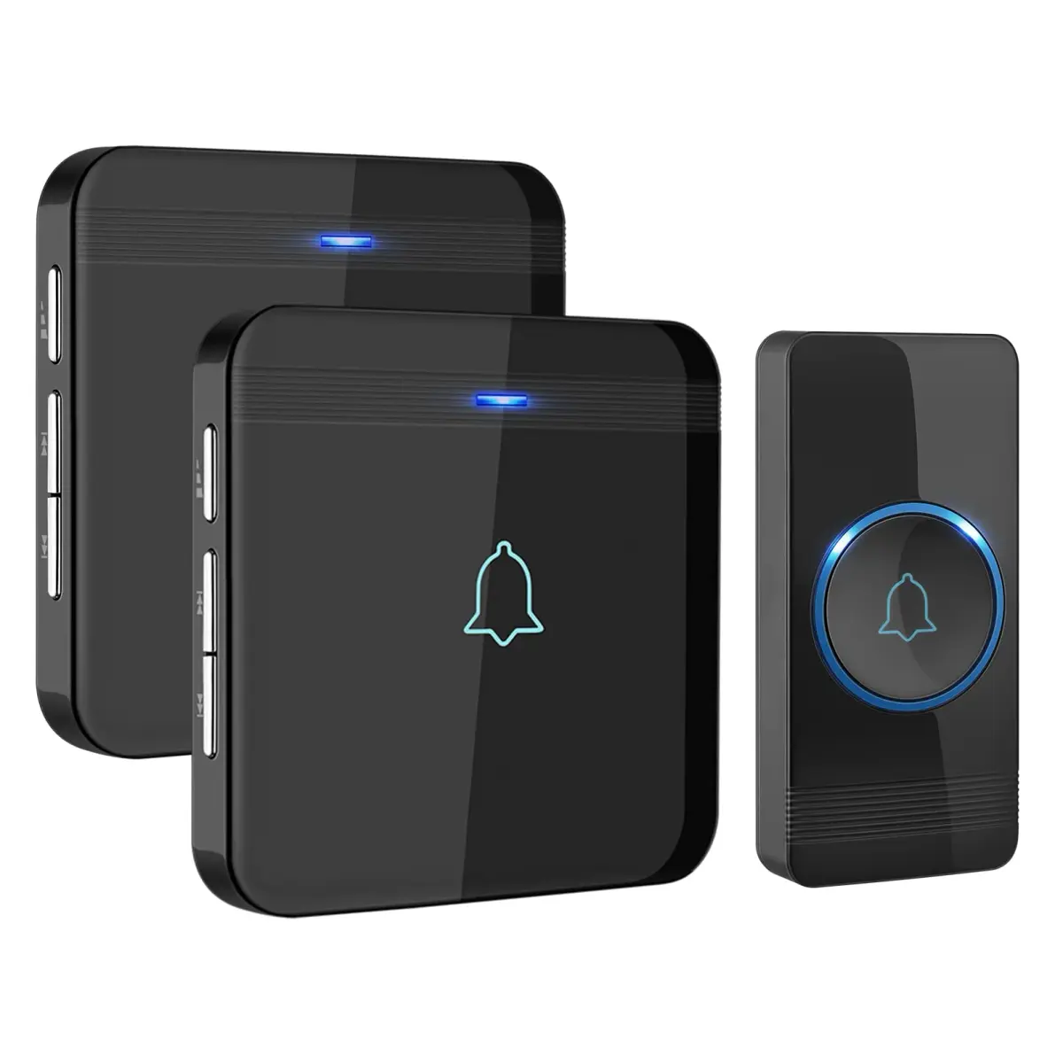 AVANTEK Wireless Doorbell Kit 1300 ft Range, Black | Waterproof Transmitter & 2 Plug-in Receivers - main product image