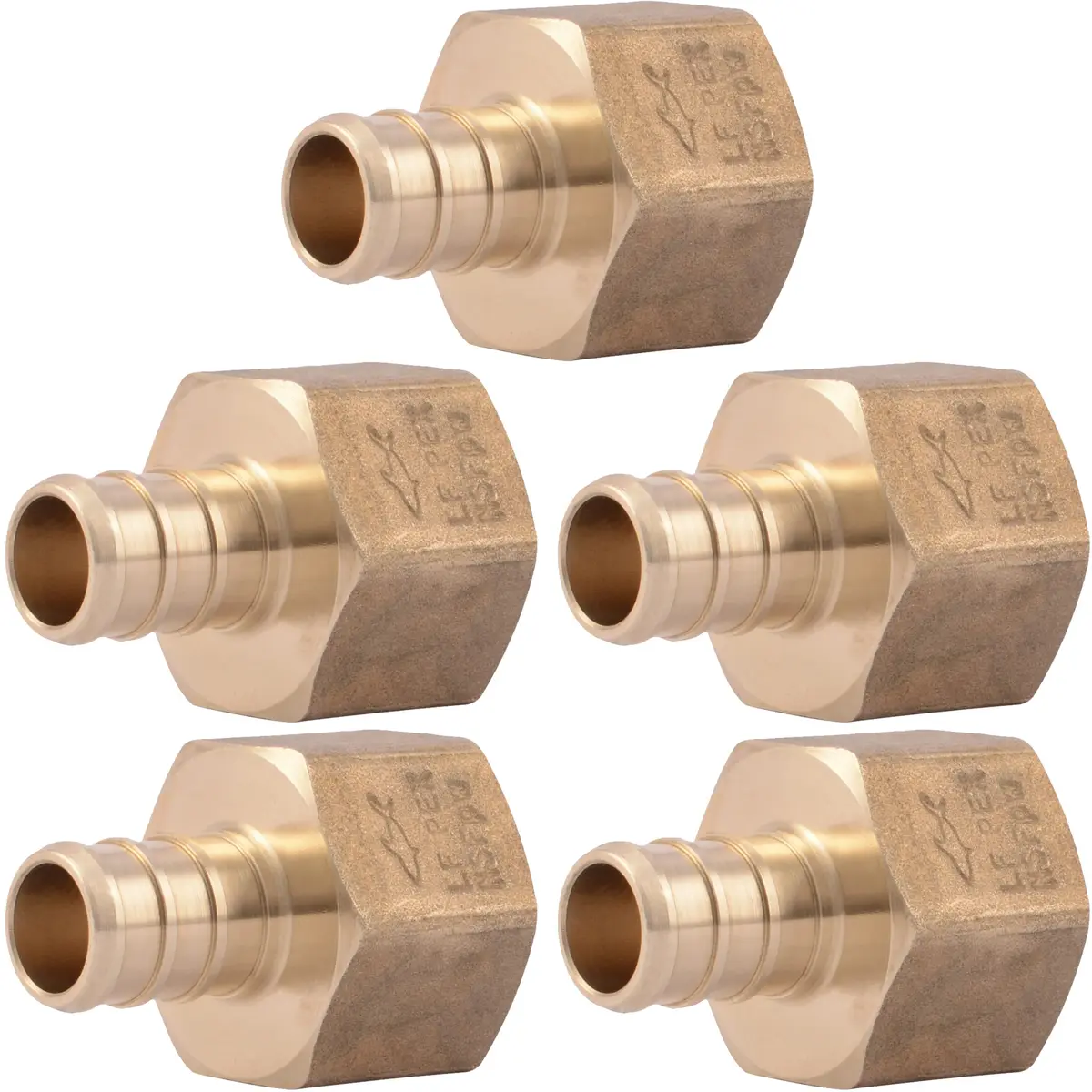 SharkBite 1/2 Inch PEX Crimp x 1/2 Inch FNPT Brass Adapter (5-Pack) | Plumbing Fitting for Potable Water & Hydronic Heating - main product image