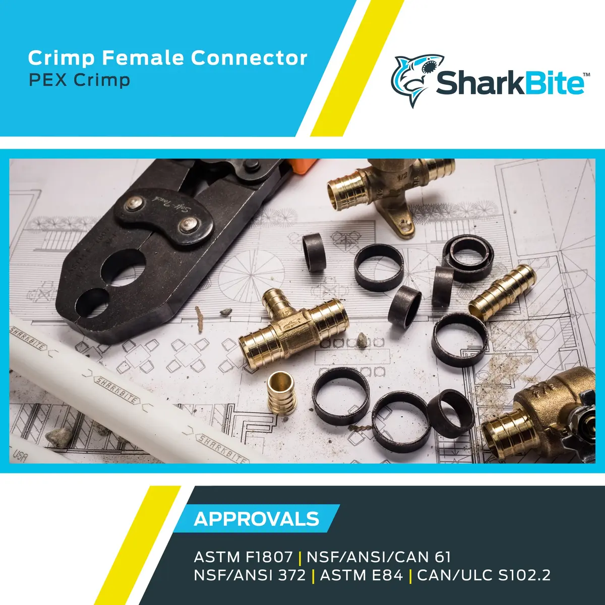 SharkBite 1/2 Inch PEX Crimp x 1/2 Inch FNPT Brass Adapter (5-Pack) | Plumbing Fitting for Potable Water & Hydronic Heating - view 5