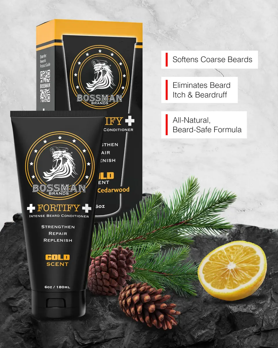 Bossman Fortify Intense Beard Conditioner Gold Scent 177ml (6 Fl Oz) | Deeply Moisturizes & Strengthens Beard - view 2