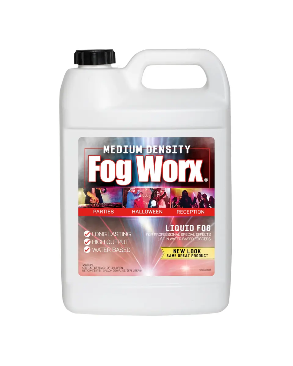 FogWorx Fog Juice - 1 Gallon of Organic Fog Fluid (128 oz) - Medium Density, High Output, Long Lasting Fog Machine Fluid for 400 Watt to 1500 Watt Machines - main product image